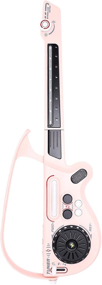Elektrische Kindergitaar - Muziekinstrument Speelgoed - Creatief Spelen - Snaarloos Ontwerp DJ Draaitafel - 40x21x9 cm - Roze