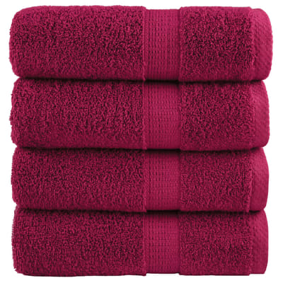 vidaXL - Gastendoekjes - SOLUND - 4 - st - 600 - g/m² - 30x50 - cm - bordeauxrood