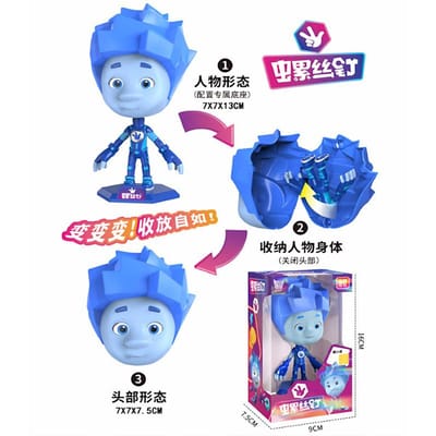 De Fixies Cartoon Pop Noliks Vuur God Broer Schattige Actiefiguur Transformeerbaar Speelgoed Tafelblad Ornament Model Kinderen Geboortedatum Cadeaus blue
