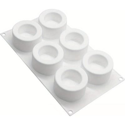 Siliconen 6-delige Concave Cupcake Vorm Cupcake Vorm DIY Taart Chocolade Maker Gereedschap Keuken Bakgereedschap Accessoires wit