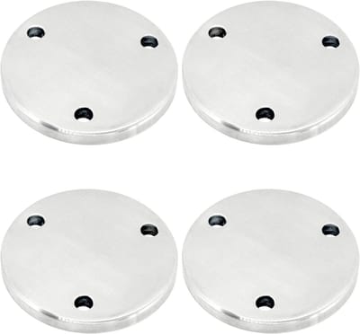 Ankerplaten RVS - Bodemflens Bevestiging - Leuning Constructie - 3-Gats Boring - 85 mm x 6 mm - Zilver