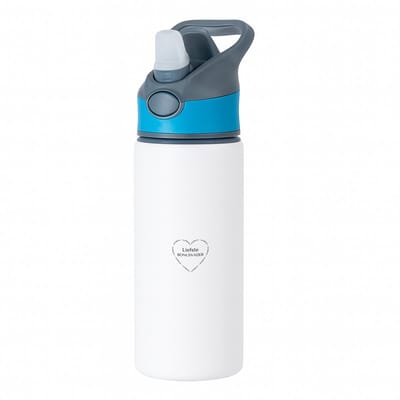 Hacebo® - liefste bonusvader waterfles met rietje blauw - Papa - de liefste bonusvader - vader cadeautjes - vaderdag - verjaardag - geschenk - kado - vader artikelen - water fles - 650ML