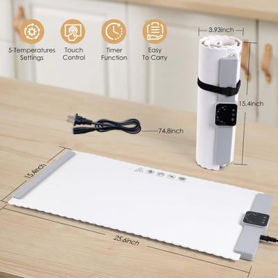 Elektrische warmhoudbak - Voedselwarmer - Maaltijden warm houden - Volledige oppervlakteverwarming - 66 cm - Zwart