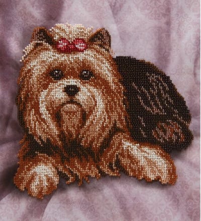BORDUURPAKKET met parels - Yorkshire Terrier - 0133 - Kralen borduren VDV