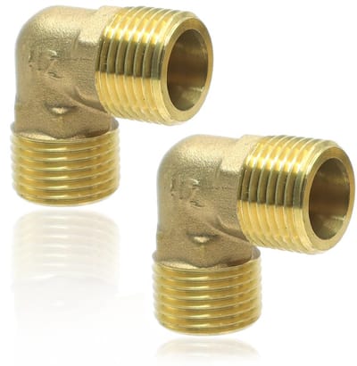 Dailygoods- Hoekstuk 90° - Messing - 2 stuks - Hoge druk/temperatuur weerstand - Duurzaam - Eenvoudige installatie - Ideaal voor sanitair - Pijpbocht