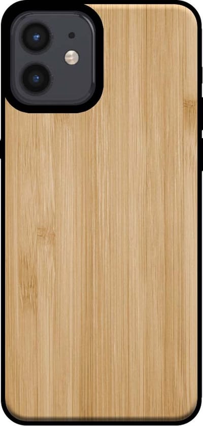 Smartphonica Telefoonhoesje voor iPhone 12/12 Pro met houten look - backcover bamboo kunsthout hoesje - Bruin geschikt voor iPhone 12;iPhone 12 Pro