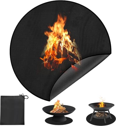 Vuurvaste Onderlegger - Hittebescherming Mat - Terras Beschermen - Glasvezel Materiaal - 120x120 cm - Zwart