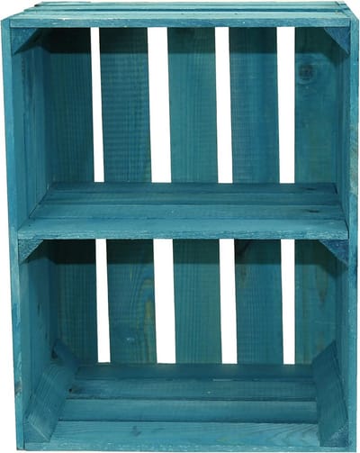 Decoratieve Gevlamde Houten Kist met Plank - Multifunctionele Opbergbox