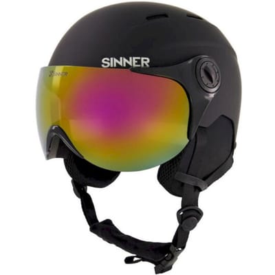 SINNER TYPHOON VISOR Unisex Skihelm - MATTE Zwart - Maat S, 50-54 cm