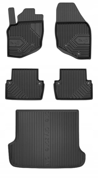 Frogum Volvo V70 II – Automattenset + Kofferbakmat – Perfecte Pasvorm – Geurloos TPE – Hoge Beschermrand