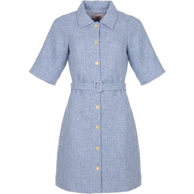 Freebird Wv-boucle-thin-26-1 Dames - Jurk - Lichtblauw - Maat L