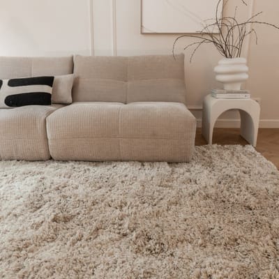 Hoogpolig Vloerkleed Pilo Beige Polyester Interieur05 - 80 x 150 cm - (XS)