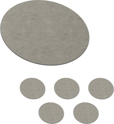 Onderzetters voor glazen - Rond - Beton - Grijs - Patronen - Industrieel - 10x10 cm - Glasonderzetters - 6 stuks