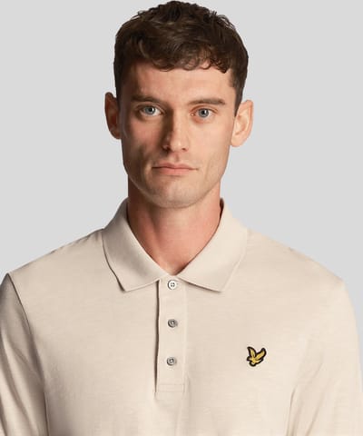 Lyle & Scott Heren Slub Polo Shirt in Beige