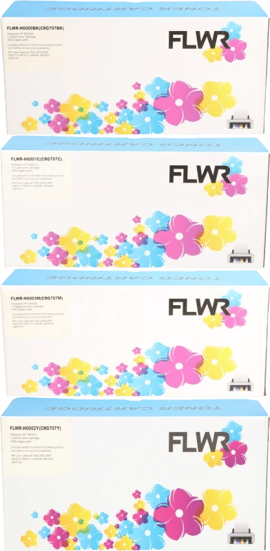 FLWR - Toners / 124A / 707 / Multipack / Zwart en Kleur - Geschikt voor HP