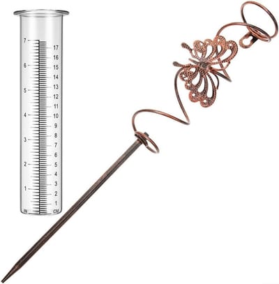 Glazen Regenmeter - Tuinmeter Water - Gazon Besproeien - Duidelijk Afleesbaar - 25x10x5 cm - Transparant