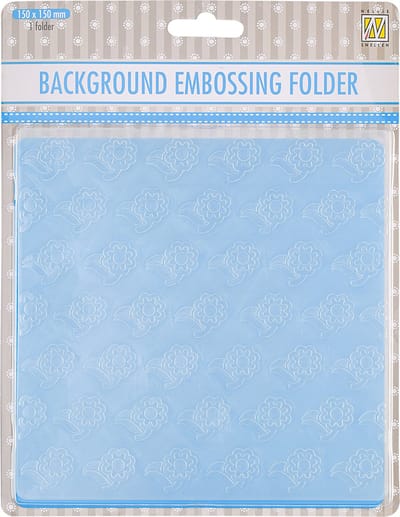 Nellies Choice Embossingmal Achtergrond  bloemen - 2 150x150 milimeter EEB008