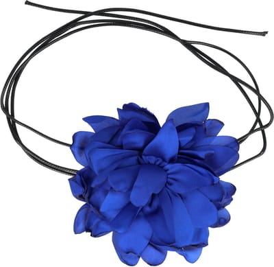 Haarsoires Haarband Bloem - Veter - Striklint - Blauw - Haaraccessoire met Bloemen - Bloemenaccessoire voor Dames & Meisjes