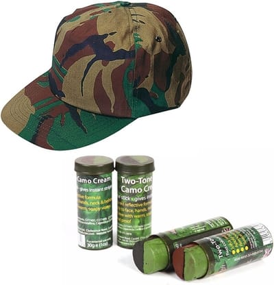 Leger Soldaten accessoires verkleedset - camouflage petje - en schmink - volwassenen