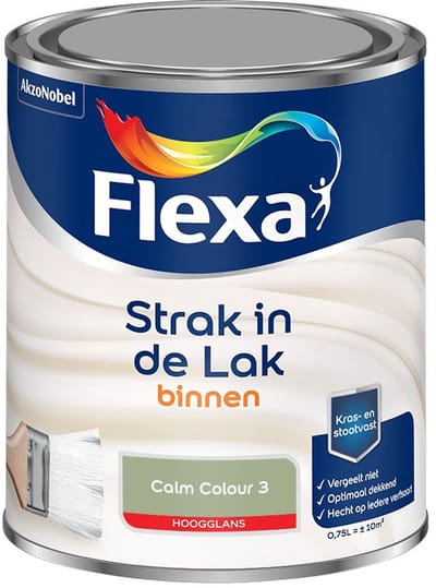 Flexa - Strak In De Lak Binnenlak Hoogglans - Calm Colour 3 - Mengverf - 750 Ml
