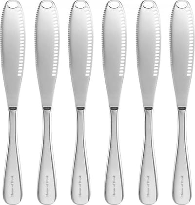 House of Husk Multifunctionele Botermessen Set - Zilver - RVS - Botermes - Smeermessen - 6 Stuks