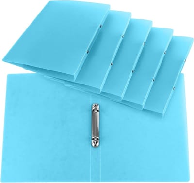 6 Stuks Blauwe Ringmappen A4 Smal - Ordners voor School, Kantoor en Thuisgebruik, Ringbanden A4