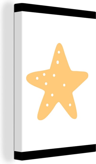 Canvas kinderen - Schilderij voor kinderen - Ster - Stippen - Design - Minimalisme - Wit - Decoratie voor kinderkamers - Muurdecoratie - 120x160 cm
