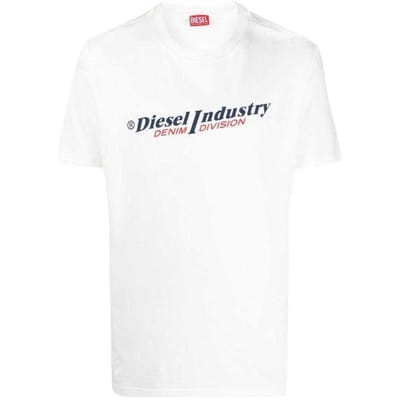 Diesel Unisex Volwassenen Industrie Denim Divisie Logo T-Shirt (Wit)