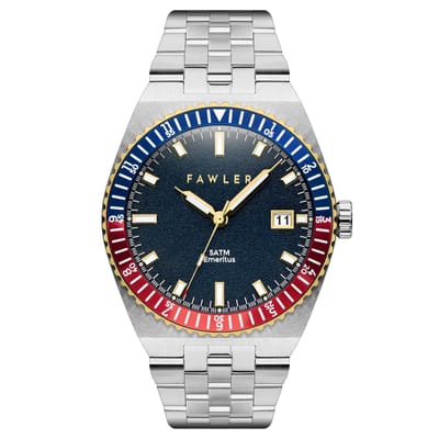 Emeritus | Goudkleurig Roestvrijstalen Horloge met Zwart en Rode Bezel