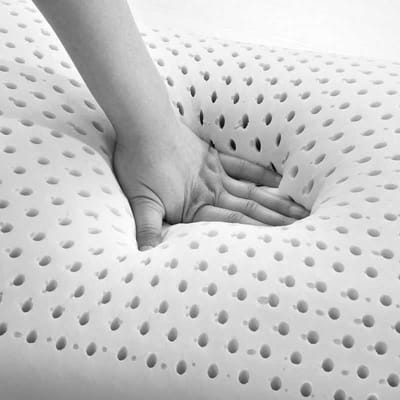 Latex hoofdkussen Palau - Bamboevezel dubbeldoek - Latex kern voorzien van ventilatiekanalen - Ventilerend - Antiallergisch - Ondersteunend - Perfecte aansluiting en Comfortabel - Medium 50x70
