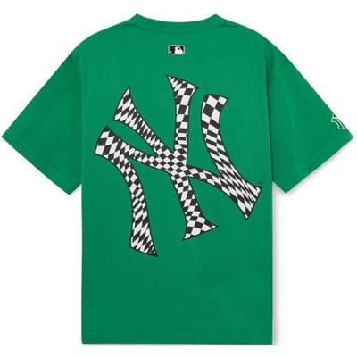 T-shirt Homme Manches Courtes Col Rond Impression Logo New York Yankees MLB Vintage Américain Hauts Vert Foncé 3ATSO0233-50GND M white