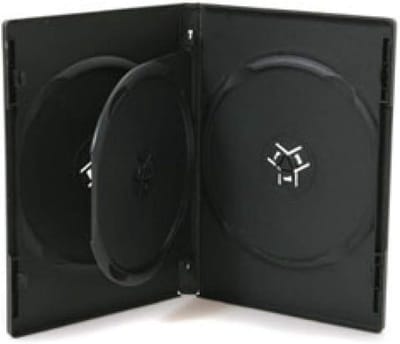 Set van 50 zwarte DVD opberghoezen voor 3 schijven - 14mm dik