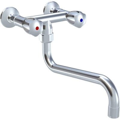 KWC Gastro two-handle wall-mounted sink mixer with spout from below for professional kitchen K.24.42.11.000C86