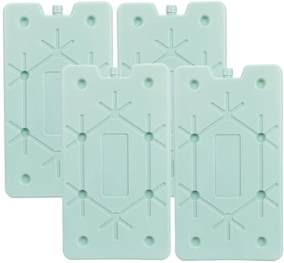 Excellent Houseware Koelelement Ice Pack - 4x - mintgroen - polyethyleen - 350 gr - 24 x 14 x 1.5 cm