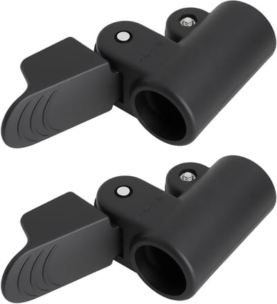 2 Stuks Verstelbare Klemmen voor Tentstokken 22-25mm - Ideaal voor Caravan en Camper, Grijs