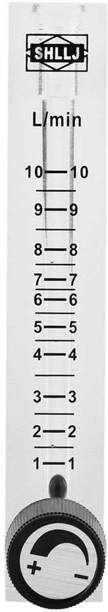 Dailygoods- Gasstroommeter 1-10LPM - Debietmeter met Regelklep - Hoogwaardig Acryl - Voor Zuurstof/Lucht/Gas - Eenvoudig te Bedienen - 8 mm Weerhaken