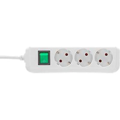 Brennenstuhl Eco-Line contactdoosstrook, 3 contactdozen met randaarde, 45° opstelling, verhoogde aanrakingsbeveiliging, 1,5 m snoerlengte, L 215 x B 95 x D 60, wit