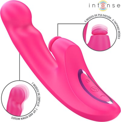 INTENSE - EMI VIBRATOR 13,5 CM MULTIFUNCTIONEEL 3 IN 1 10 VIBRATIES ROZE | VIBRATOR | BUNNY VIBRATOR | SEKSSPEELTJES VOOR VROUWEN | SEX TOYS VOOR VROUWEN | VIBRATOR VOOR VROUWEN