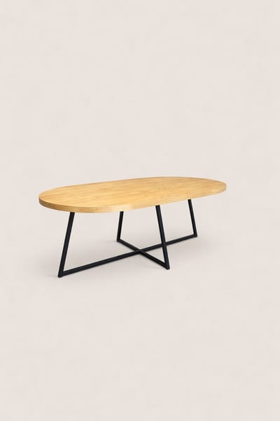Salontafel 120 cm Mangohout – Ovaal – Industrieel