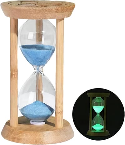 Mini Zandloper met Lichtfunctie - Blauw, Hoogwaardige Borosilicaatglas Timer voor Kinderen, Koken en Speeltijd, Ideaal voor Tijdbeheer en Activiteiten