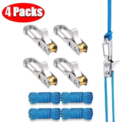 2/4 Stuks Touwspanner met Rol Touw Heavy Duty Metaal Buiten Backpacken Wandelen Bootvaren Kamperen Scheerlijn Touwspanner Spanner