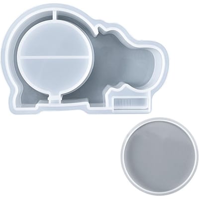 Siliconenmal voor Geldkisten DIY Handgemaakte Spaarpot Siliconen Harsmal Muntbewaarbakje Siliconen Epoxy Hars Gieten white