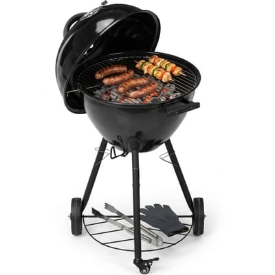 Lomera Houtskoolbarbecue - Houtskool BBQ - Houtskool Barbecue - Kogelbarbecue - Kogel BBQ - BBQ met Deksel - Houtskoolbarbecue met Deksel - Barbecue met Deksel - BBQ op Wielen - Barbecue op Wielen