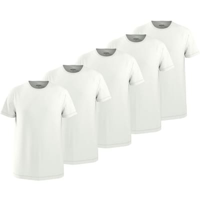 ESMARA MEN Set van 5 heren T-shirts (Wit, S)