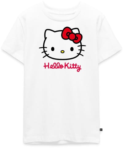 Hello Kitty Klassiek Portret Hello Kitty Tekst Premium T-Shirt Tiener