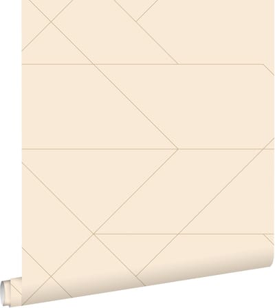 ESTAhome behang grafische lijnen beige - 50 x 900 cm - 139773