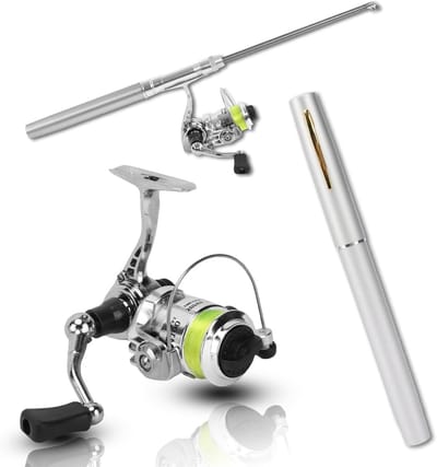 Draagbare Mini Vissershengel met Reel - Inklapbare Penvormige Hengel voor Gemakkelijk Vissen en Recreatief Gebruik