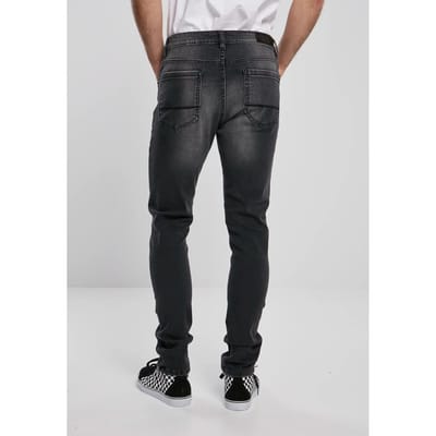 Urban Classics Broek Slim Fit -zip jeans Real Black Washed