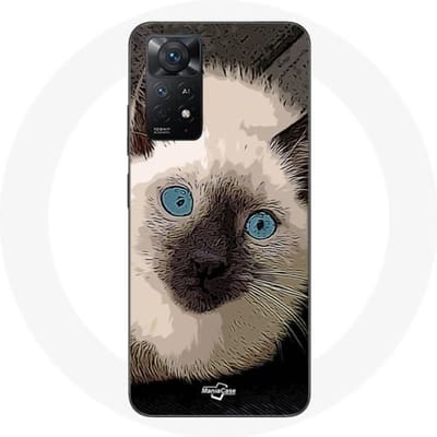 Redmi Note 11 Pro 5G hoesje Zwart-witte Siamese kat met blauwe ogen