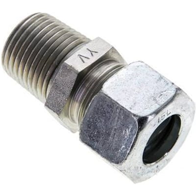 1/2'' NPT Buitendraad x 15L Verzinkt Stalen Rechte Snijring Koppeling 315 Bar DIN 2353